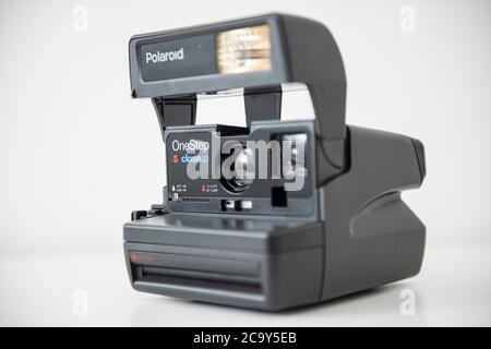 Eine Polaroid One Step Close Up 600 Sofortbildkamera. Stockfoto