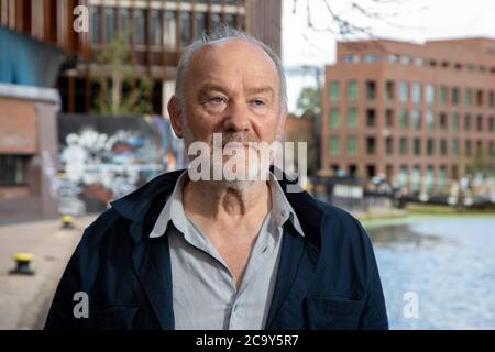 Vince Power, irischer Musikort und Festivalbesitzer und Gründer von Mean Fiddler, der in London lebt und arbeitet. Er wird in Camden Lock, ne, fotografiert Stockfoto