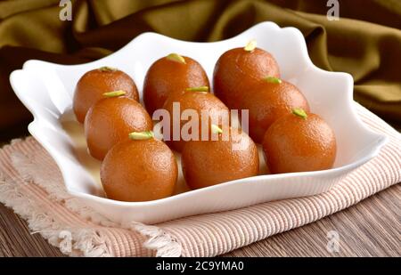 Traditionelles indisches Besondere süße Speisen Gulab Jamun - Bild Stockfoto