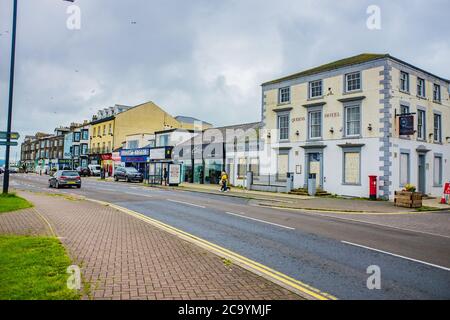 Heruntergekommenes heruntergekommenes Cafe in der Küstenstadt Morecambe Stockfoto