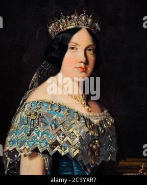 Isabella II. (1830-1904). Königin von Spanien. Anonymes Porträt. 19. Jahrhundert. Details. Marinemuseum. Madrid. Spanien. Stockfoto