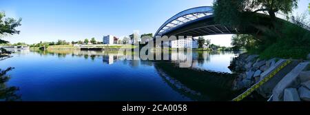 Straubing, Deutschland: Panorama der Donau Stockfoto