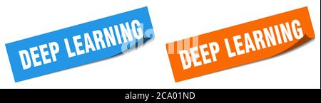 Deep Learning Papier Schäler Zeichen-Set. Deep Learning Aufkleber Stock Vektor