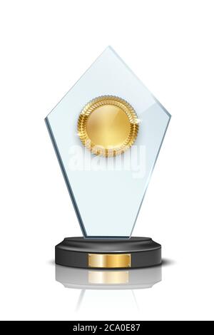 Glas Award realistische Vektor-Illustration Stock Vektor