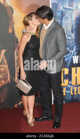 Charlotte Jackson & Chris Coleman besuchen die UK-Premiere von Anchorman 2: The Legend setzt sich im Vue West End in London fort. © Paul Treadway Stockfoto