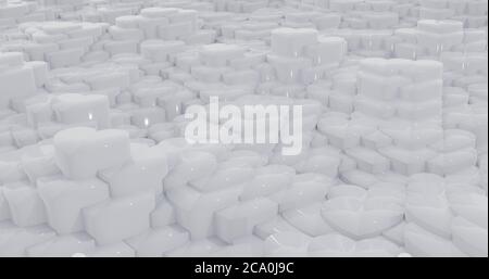 3d Rendering Illustration glänzende weiße Materie abstrakte Textur Stockfoto