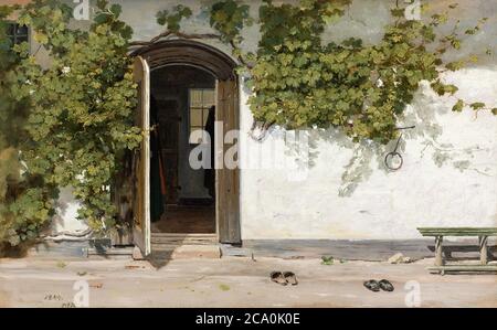 Rorbye Martinus - Eingang zu einem Gasthaus im Praestegarden in Hillested - Dänische Schule - 19. Und Anfang des 20. Jahrhunderts Stockfoto