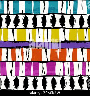 Abstraktes Muster Hintergrund, mit Streifen, oval, Striche und Spritzer, nahtlos Stock Vektor