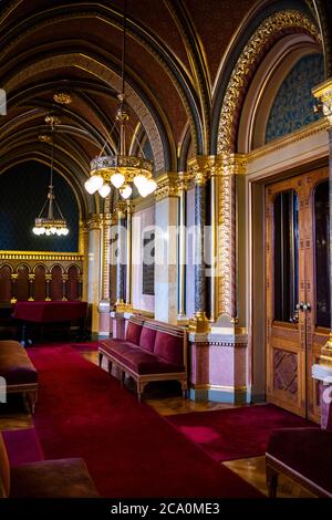 Inneneinrichtung des Parlaments von Budapest Stockfoto