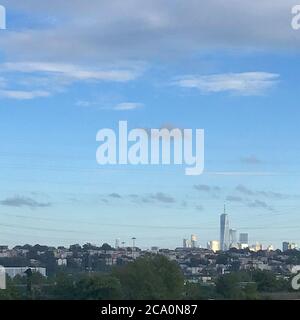 Blick auf die Innenstadt von Manhattan vom Secaucus Stockfoto