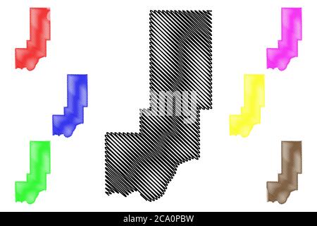 Minidoka County, Idaho (US County, United States of America, USA, US, US) Karte Vektorgrafik, Skizze Skizze Minidoka Karte Stock Vektor