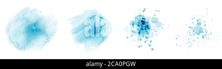 Set von handbemalten Aquarell Kreise bunt verschiedenen Formen, Aquarell Splash Fleck Vektor-Element-Design für Hintergrund, Banner, Poster, Karte, Stock Vektor