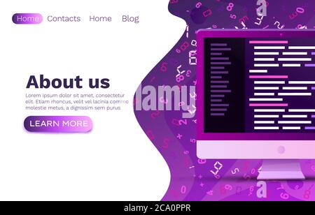 Programmierung Code Entwicklung, Programm Software Anwendung, Website Banner. Vektorgrafik Stock Vektor