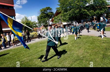 Schwedische Nationalfeiertag in Slottssparken, Linköping, Schweden. Foto Jeppe Gustafsson Stockfoto