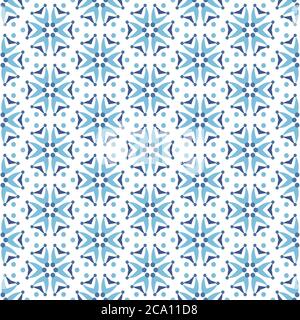 Blumenmuster Kornblume. Muster mit abstrakten Blümchen in blau-blauen Farben. Nahtloser Vektorhintergrund. Einfache Blumen modernes Muster inspiriert Stock Vektor