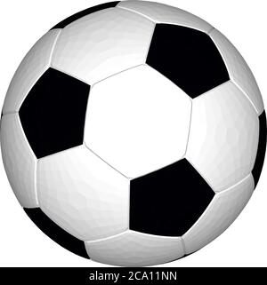 Fußball, traditionelle Schwarz-Weiß-Farben. Vektorgrafik Fußball. Symbol für Fußball. Stock Vektor