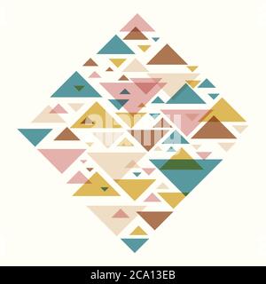 Abstrakt geometrischen Hintergrund - mehrfarbige Dreiecke Muster. Vektorgrafik. Pastellrot und senffarben Farben. Pastellfarbener Triangl Stock Vektor