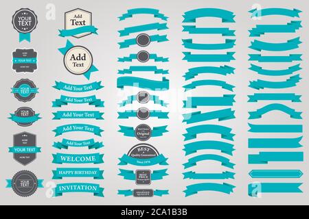 Ribbons und Tags Collection Set Vektor Design Stock Vektor