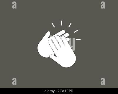 Beifall, klatscht die Hände, Ovation-Symbol. Vektorgrafik, flache Ausführung. Stock Vektor