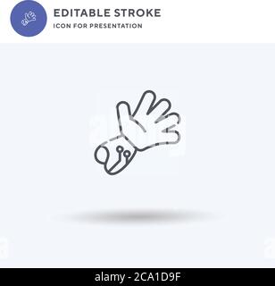 Bionic Arm Icon Vektor, gefüllt flache Zeichen, solides Piktogramm isoliert auf weiß, Logo-Illustration. Bionic Arm Symbol für Präsentation. Stock Vektor