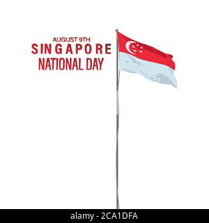 Vektor-Illustration des 9. August Singapurs Unabhängigkeitstag. Stadt-Staat Singapur Nationaltag. Abstraktes Design. Stock Vektor