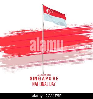 Vektor-Illustration des 9. August Singapurs Unabhängigkeitstag. Stadt-Staat Singapur Nationaltag. Abstraktes Design. Stock Vektor