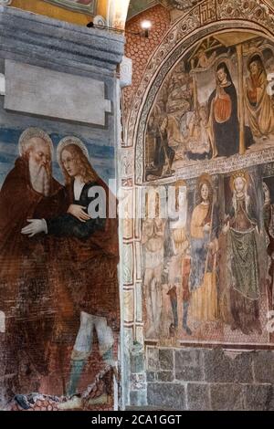 Fresken, Basilica di S. Giulio, Isola di S. Giulio, Orta-See Stockfoto