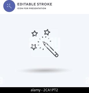 Bleistift-Symbol-Vektor, gefüllt flache Zeichen, solide Piktogramm isoliert auf weiß, Logo-Illustration. Bleistiftsymbol für die Präsentation. Stock Vektor