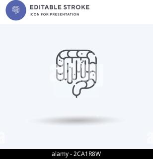 Darm-Symbolvektor, gefülltes flaches Zeichen, solides Piktogramm isoliert auf weiß, Logo-Illustration. Darmsymbol zur Präsentation. Stock Vektor