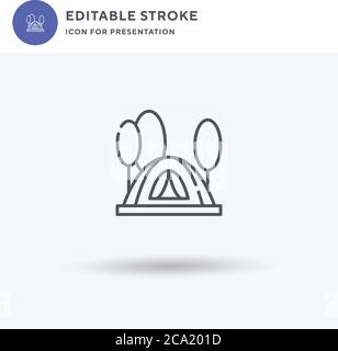 Camping Icon Vektor, gefüllt flaches Zeichen, solides Piktogramm isoliert auf weiß, Logo-Illustration. Camping-Symbol für die Präsentation. Stock Vektor
