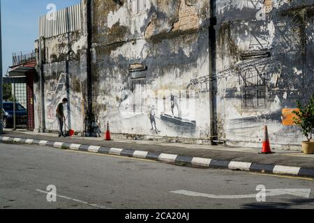 Ipoh, Malaysia - 25. Juli 2020 : Heritage Trail eine der berühmten Attraktion in Ipoh, aufgrund seiner einzigartigen Erbe Gebäude und Street Art. Stockfoto