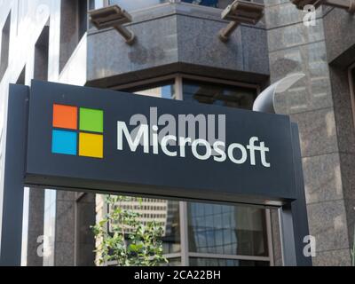 Microsoft unterzeichnet vor ihren Büros in Montreal, Kanada Stockfoto