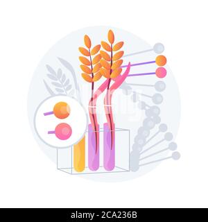 Genetisch veränderte Pflanzen abstraktes Konzept Vektor Illustration. Stock Vektor