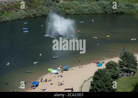 Sandy Point am Lucky Peak Dam, Lucky Peak State Park in der Nähe von Boise Idaho Stockfoto