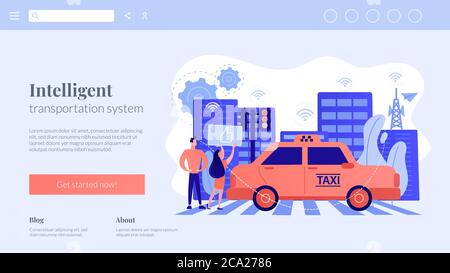 Intelligente Transportsystem Konzept Landing Page. Stock Vektor