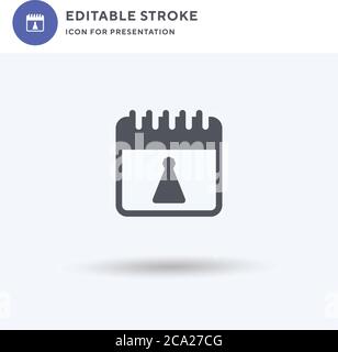 Geburtstags-Symbolvektor, gefülltes flaches Schild, solides Piktogramm isoliert auf Weiß, Logo-Illustration. Geburtstagssymbol für die Präsentation. Stock Vektor
