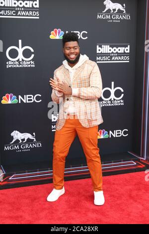 LAS VEGAS - MAI 20: Khalid bei den Billboard Music Awards 2018 in der MGM Grand Garden Arena am 20. Mai 2018 in Las Vegas, NV Stockfoto