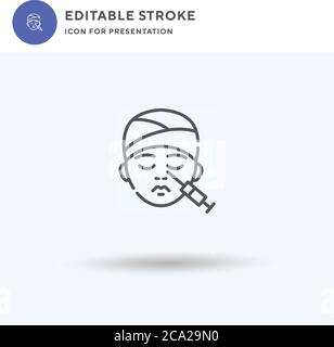 Mesotherapie-Symbolvektor, gefülltes flaches Zeichen, solides Piktogramm isoliert auf weiß, Logo-Illustration. Mesotherapie-Symbol für die Präsentation. Stock Vektor