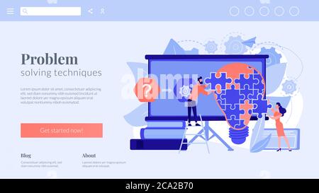 Problem lösenconcept Landing Page. Stock Vektor