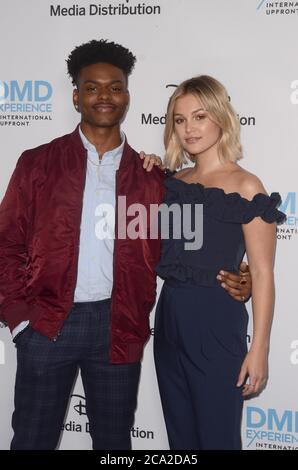 LOS ANGELES - MAI 20: Aubrey Joseph, Olivia holt am 20. Mai 2018 in Burbank, CA im Disney ABC International im Vorfeld der Walt Disney Studios Stockfoto