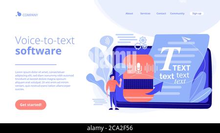 Landing Page Speech to Text Concept Stock Vektor