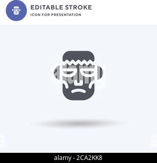 Frankenstein Icon Vektor, gefüllt flaches Zeichen, solides Piktogramm isoliert auf weiß, Logo-Illustration. Frankenstein-Ikone zur Präsentation. Stock Vektor