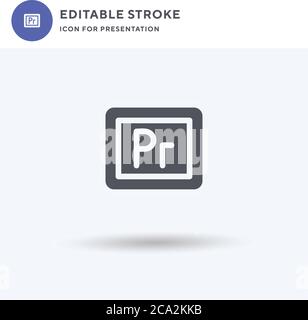 Premiere Icon Vektor, gefülltes flaches Schild, solides Piktogramm isoliert auf weiß, Logo Illustration. Premiere-Symbol für Präsentation. Stock Vektor