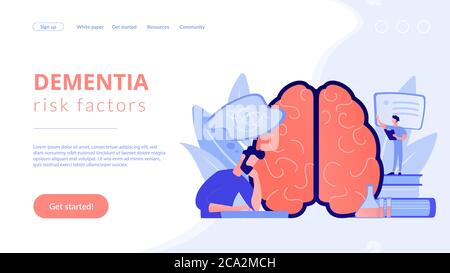 Alzheimer-Krankheit Konzept Landing Page. Stock Vektor