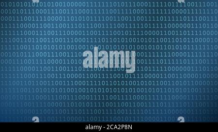Hintergrund von Nullen und Einsen in blauen Farben Stock Vektor