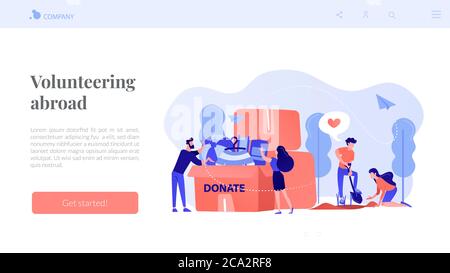 Zielseite für Freiwilligenarbeit. Stock Vektor