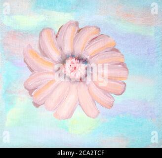 Fantasy abstrakte Blume mit Ölfarben auf bunten hellen Hintergrund Stockfoto
