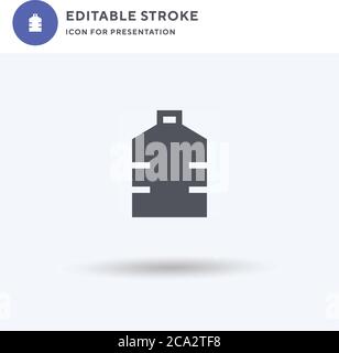 Gallone Icon Vektor, gefüllt flache Zeichen, solides Piktogramm isoliert auf weiß, Logo-Illustration. Gallone Symbol für Präsentation. Stock Vektor