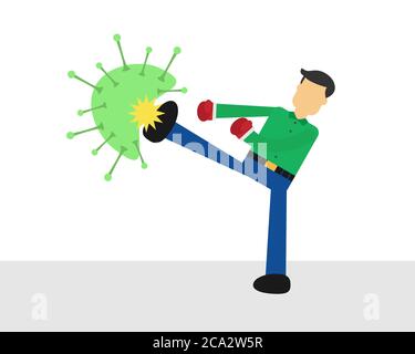 Illustration Vektor-Design von Geschäftsmann tritt das Virus Stock Vektor