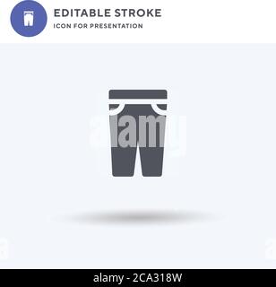 Jeans-Symbolvektor, gefülltes flaches Schild, solides Piktogramm isoliert auf Weiß, Logo-Illustration. Jeans-Ikone für die Präsentation. Stock Vektor